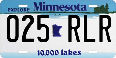 MN license plate 025RLR