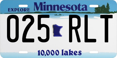 MN license plate 025RLT