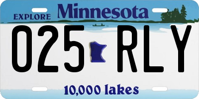 MN license plate 025RLY