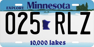 MN license plate 025RLZ