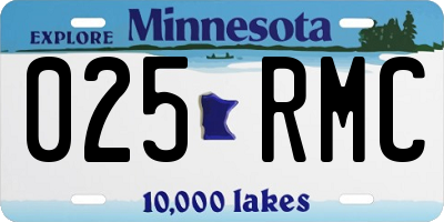 MN license plate 025RMC