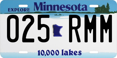 MN license plate 025RMM