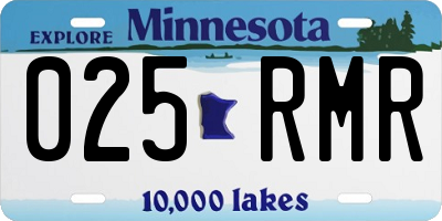 MN license plate 025RMR