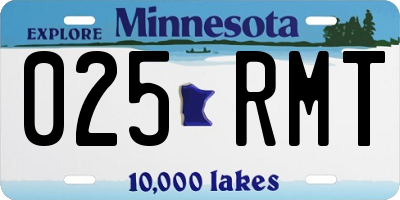 MN license plate 025RMT