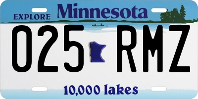 MN license plate 025RMZ