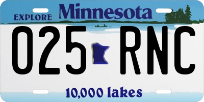 MN license plate 025RNC