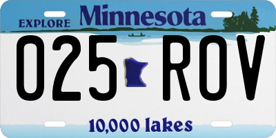 MN license plate 025ROV