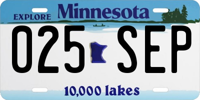 MN license plate 025SEP