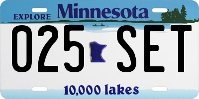 MN license plate 025SET