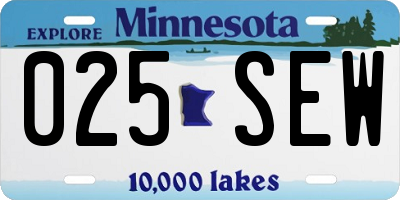 MN license plate 025SEW