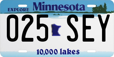 MN license plate 025SEY