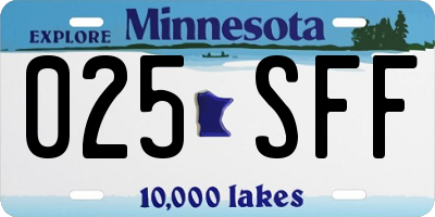 MN license plate 025SFF