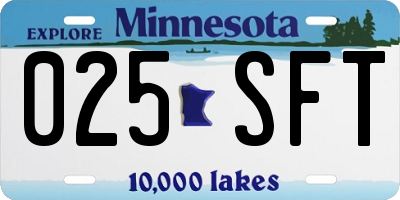 MN license plate 025SFT