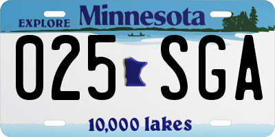 MN license plate 025SGA