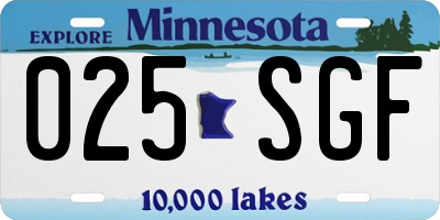 MN license plate 025SGF