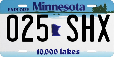 MN license plate 025SHX