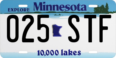 MN license plate 025STF