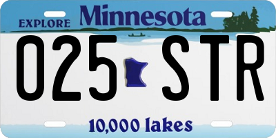 MN license plate 025STR