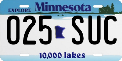 MN license plate 025SUC