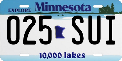 MN license plate 025SUI