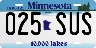 MN license plate 025SUS