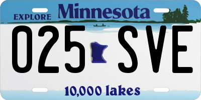 MN license plate 025SVE