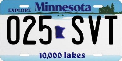 MN license plate 025SVT
