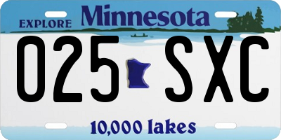 MN license plate 025SXC