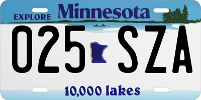 MN license plate 025SZA