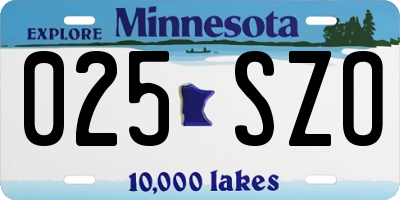 MN license plate 025SZO