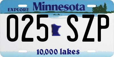MN license plate 025SZP
