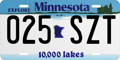 MN license plate 025SZT