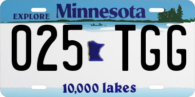MN license plate 025TGG