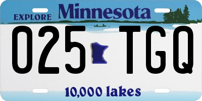 MN license plate 025TGQ