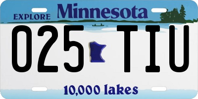 MN license plate 025TIU