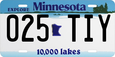 MN license plate 025TIY