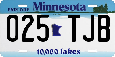 MN license plate 025TJB