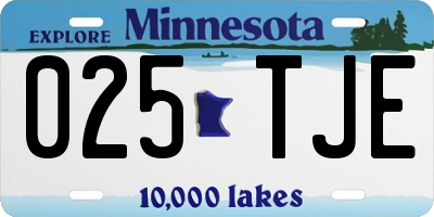 MN license plate 025TJE