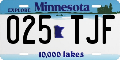 MN license plate 025TJF