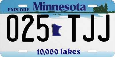 MN license plate 025TJJ