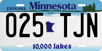 MN license plate 025TJN