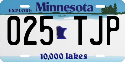 MN license plate 025TJP