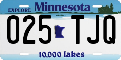 MN license plate 025TJQ