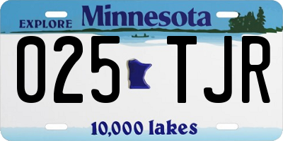 MN license plate 025TJR