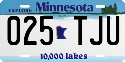 MN license plate 025TJU