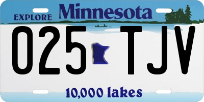 MN license plate 025TJV