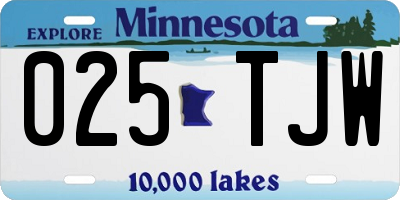 MN license plate 025TJW