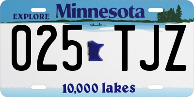 MN license plate 025TJZ