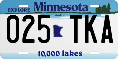 MN license plate 025TKA
