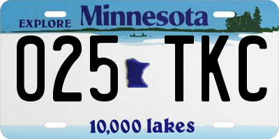MN license plate 025TKC